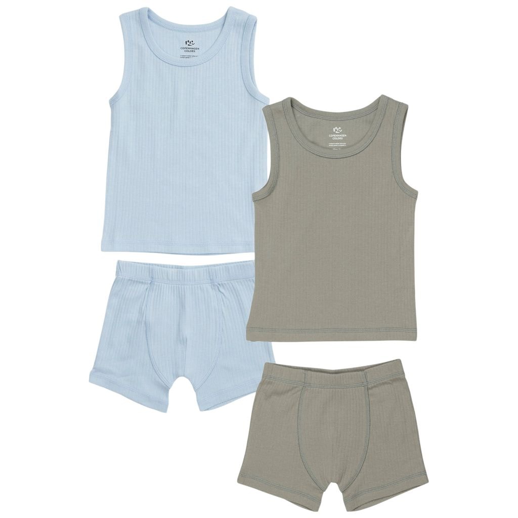 2-pak Ribbede Undertøjssæter Lyseblå
