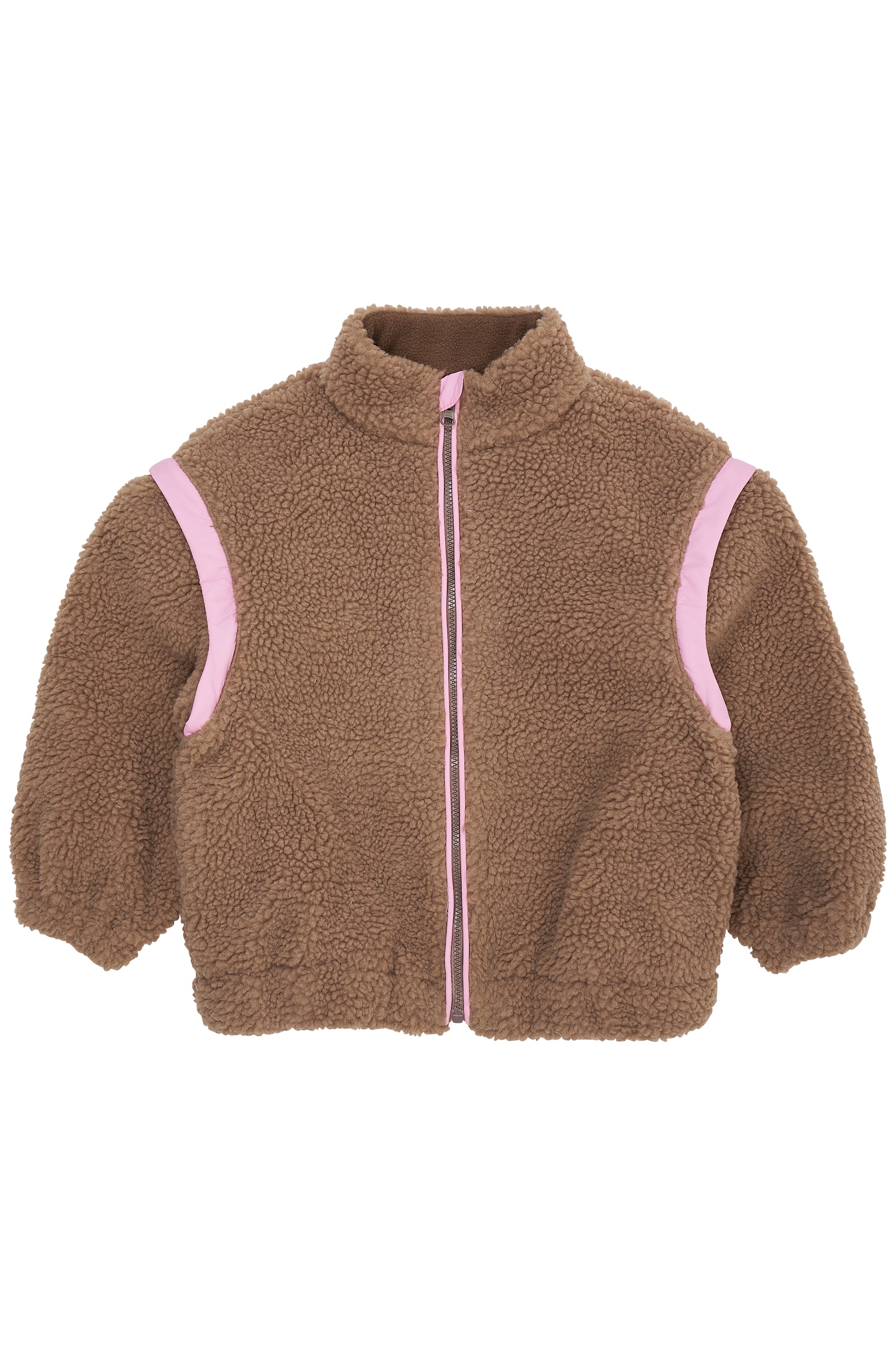 Teddy Jacket W. Removable Sleeves Natural Pink