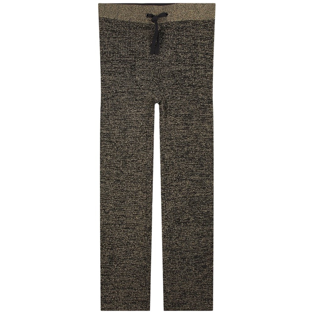 Brown Metallic Wide-Leg High-Rise Trousers