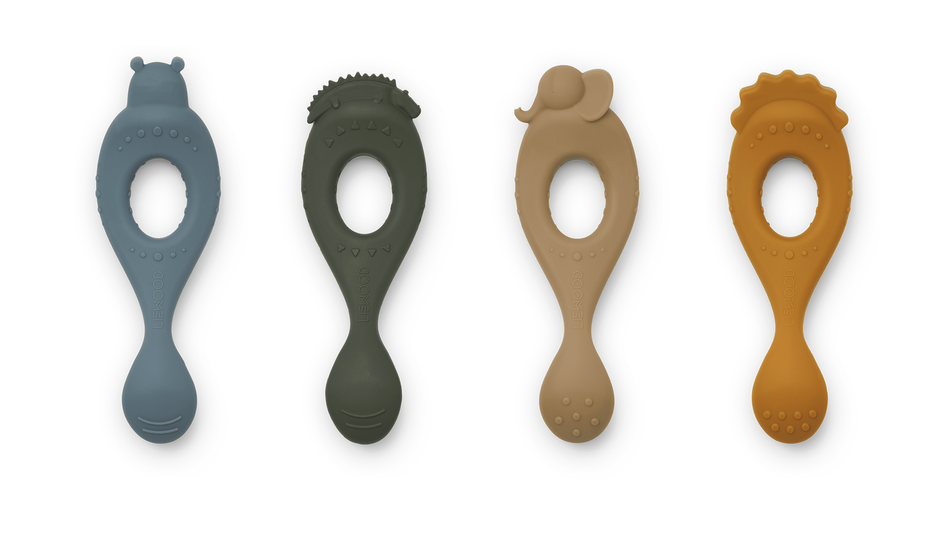 Liva 실리콘 스푼 4팩 Safari/blue Multi Mix 