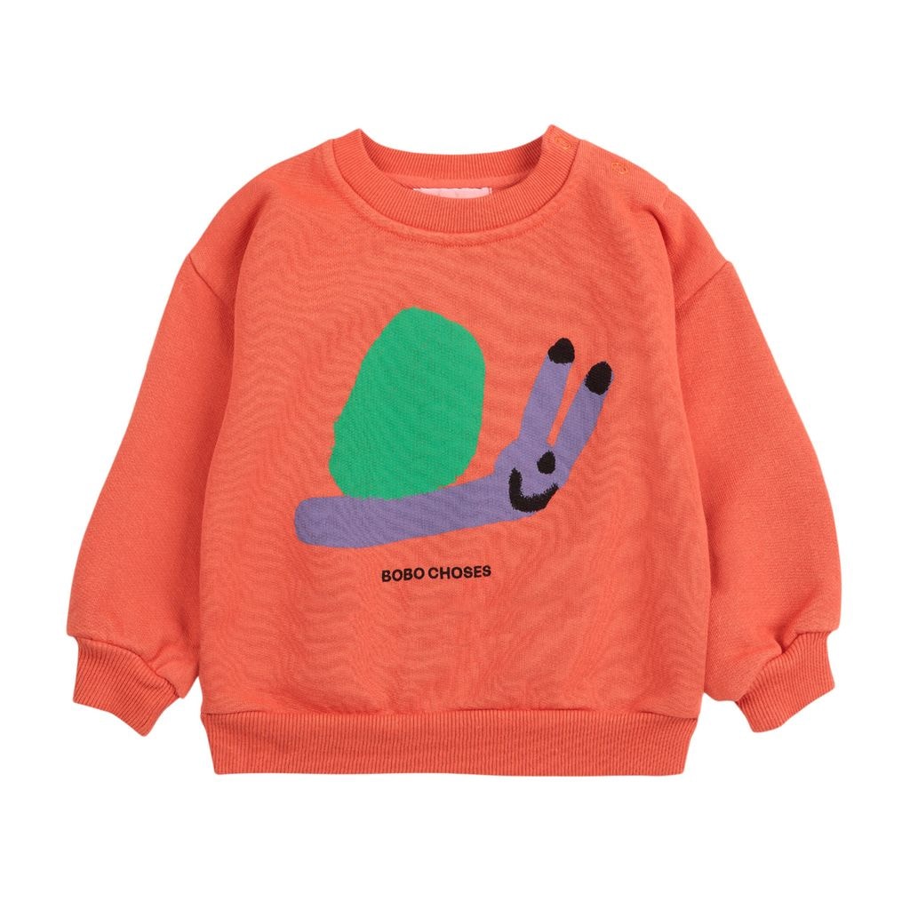 Funny Snail Baby Sweatshirt Red