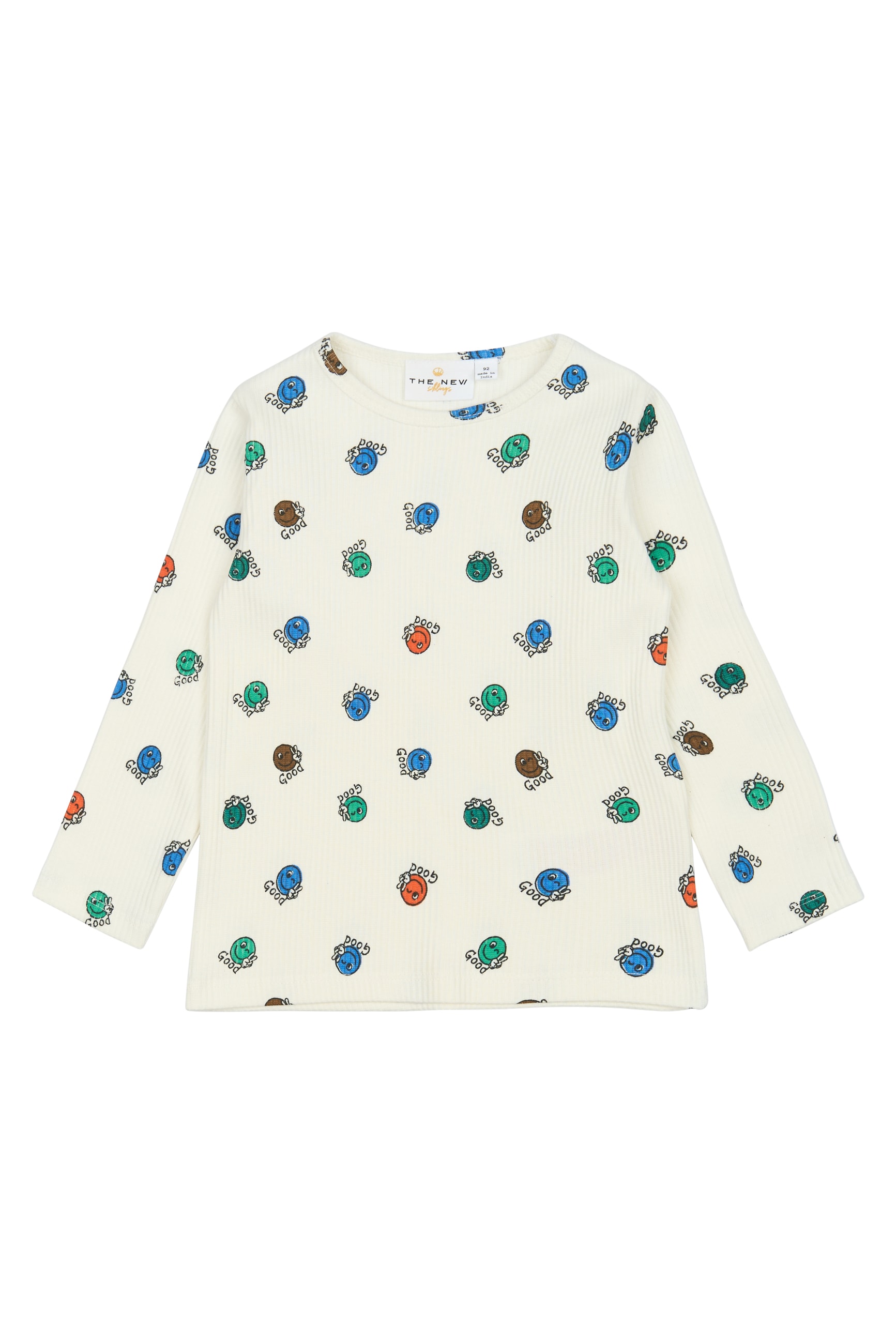 TNSTPalmer L_S Rib Tee Cloud Dancer Aop