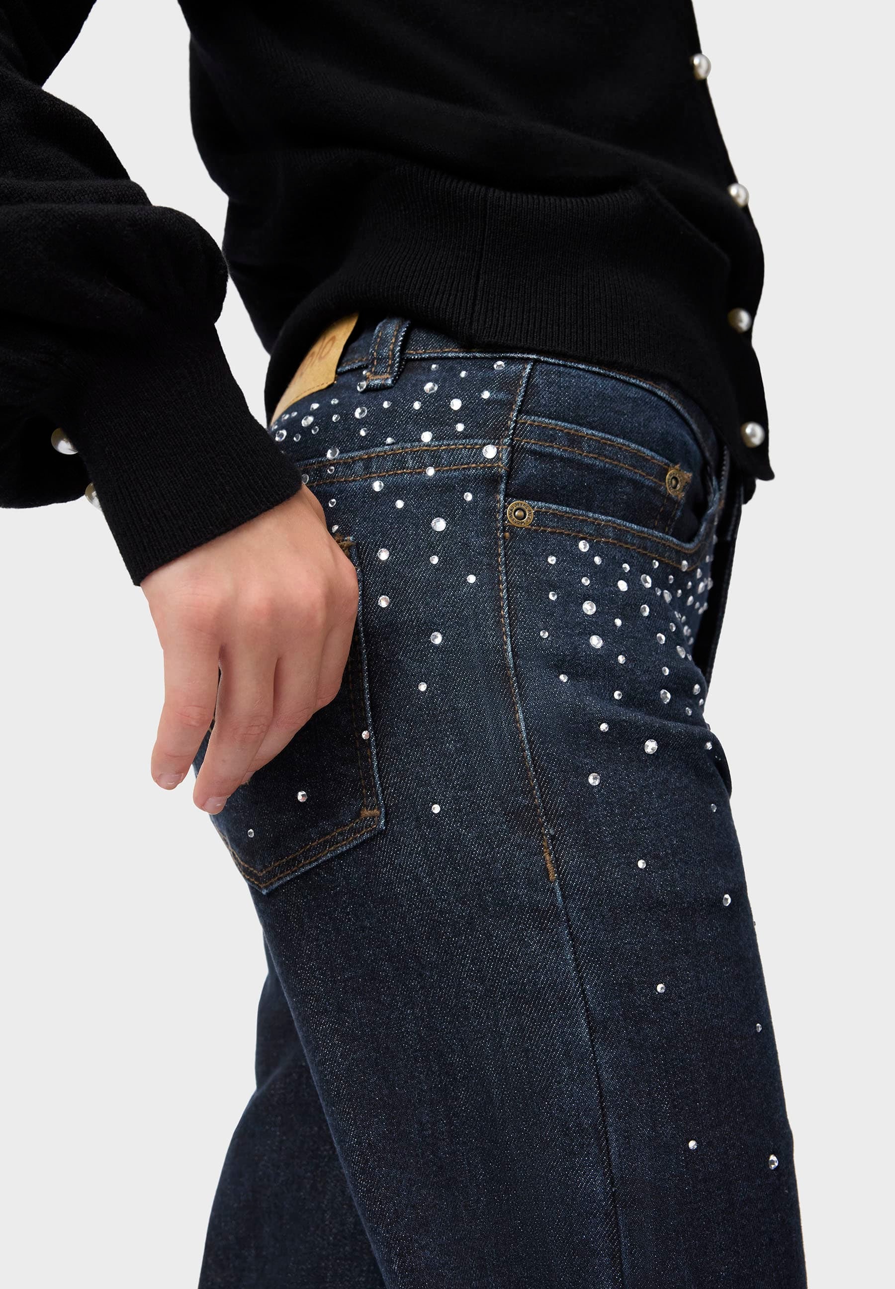 Asta Jeans Rhinestone Raw