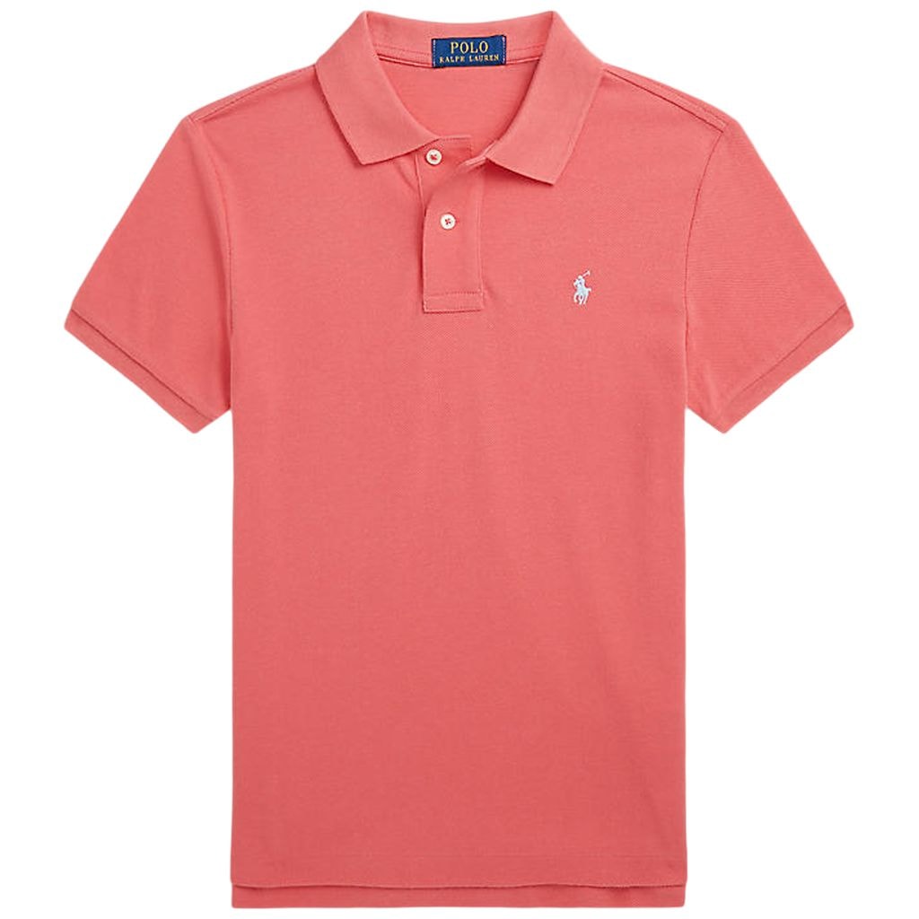 Slim-fit Branded Polo Shirt Pale Red