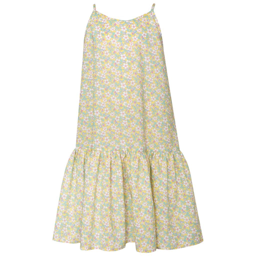 Floral Dress With Strawberries Yellow
