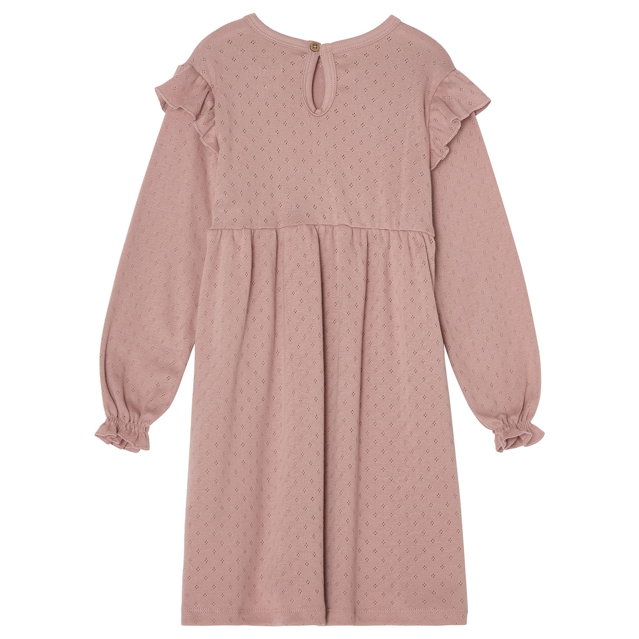 GOTS Hedda Pointelle Klänning Pink Mauve