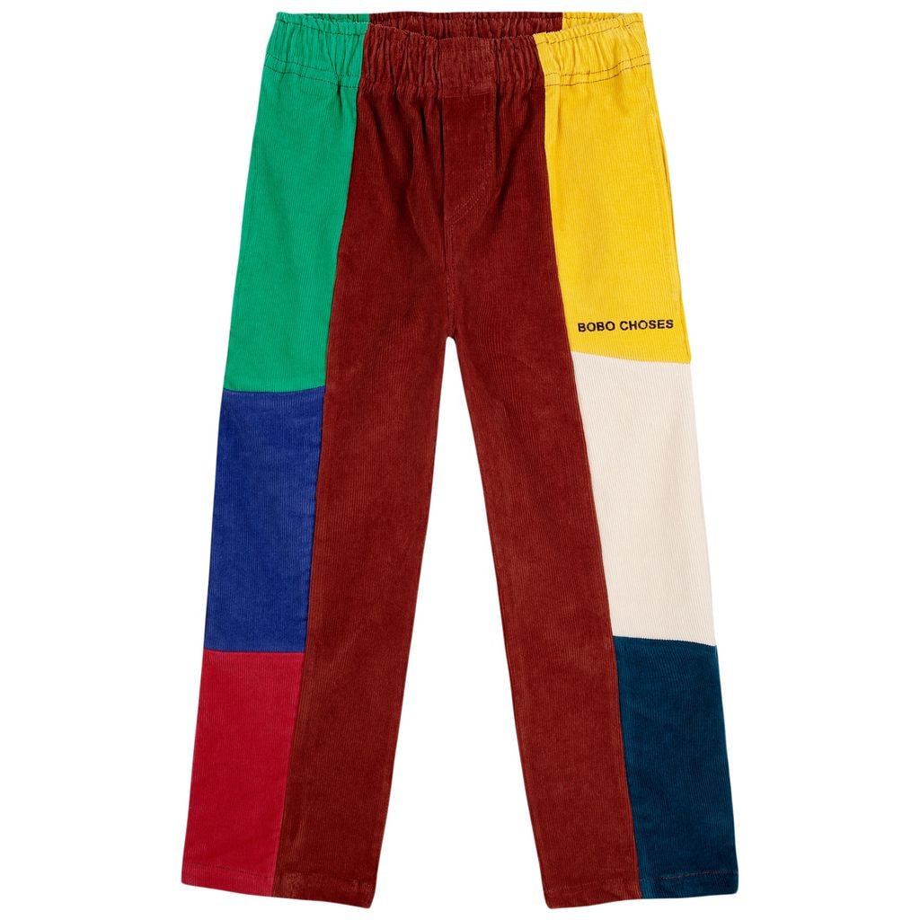 Color-blocked Corduroy Pants Brown