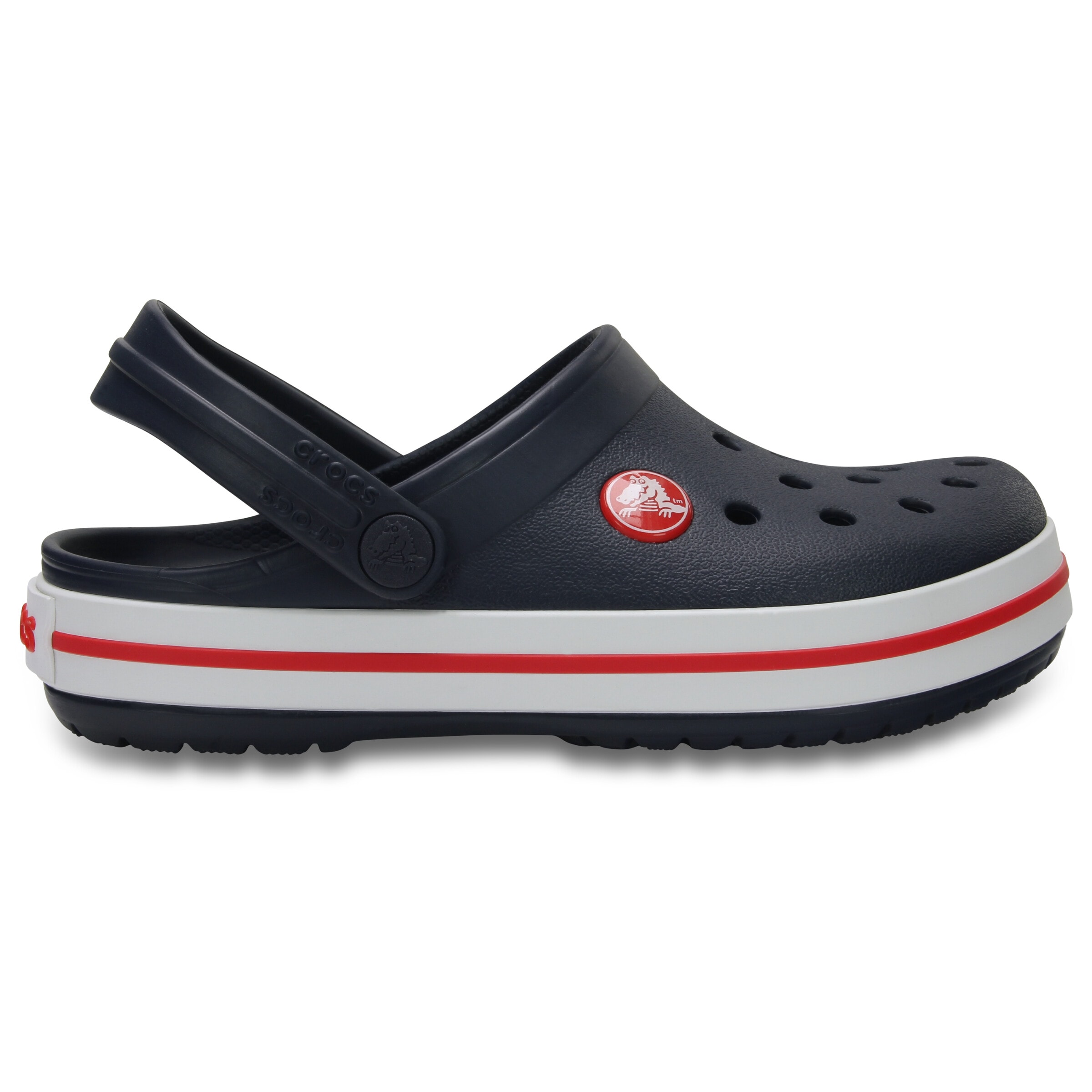 CROCS Kids Navy Clog with White and Red Trim Crocs Toddler Clogs, Navy w/ White-Red band, | Mercari main image 3