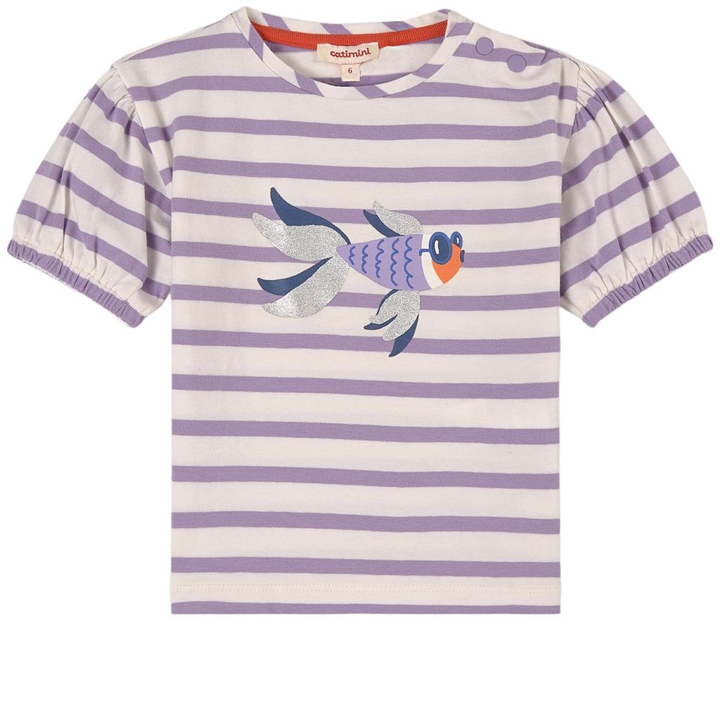 Randig T-Shirt Lila