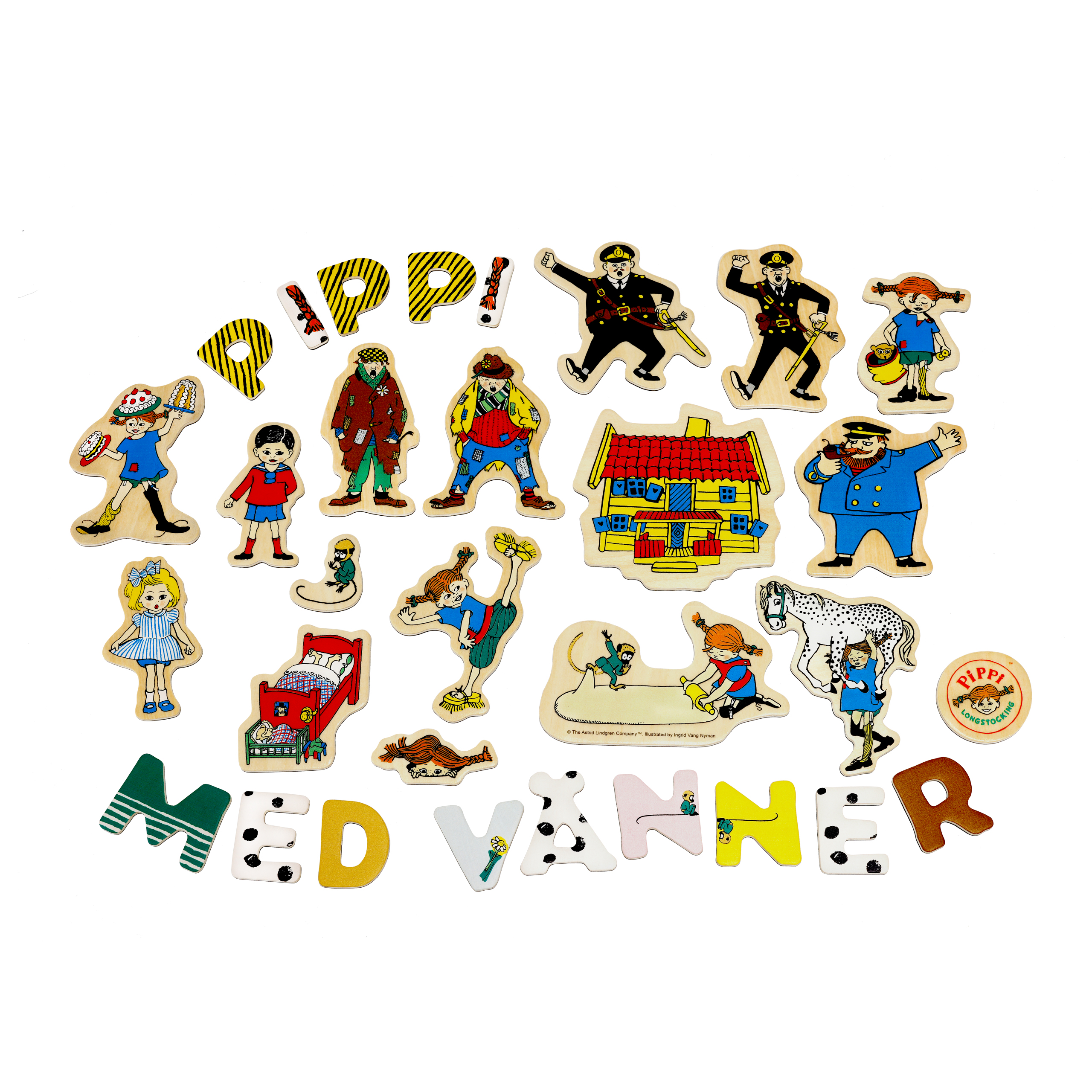 Pippi Magnetbokstäver Och Figurer Multi