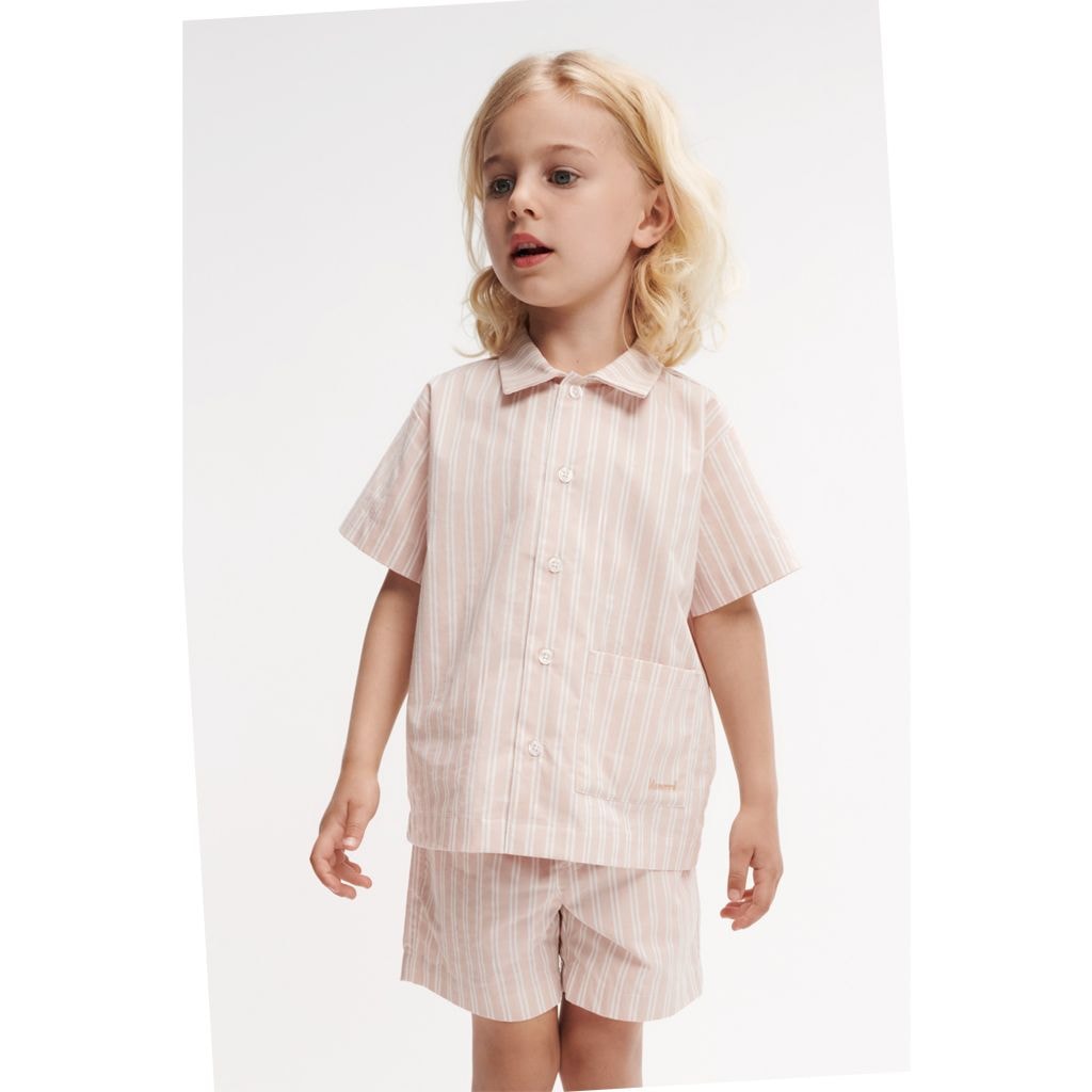 GOTS Leona Kläder Set Stripe Sorbet Rose Creme De La Creme