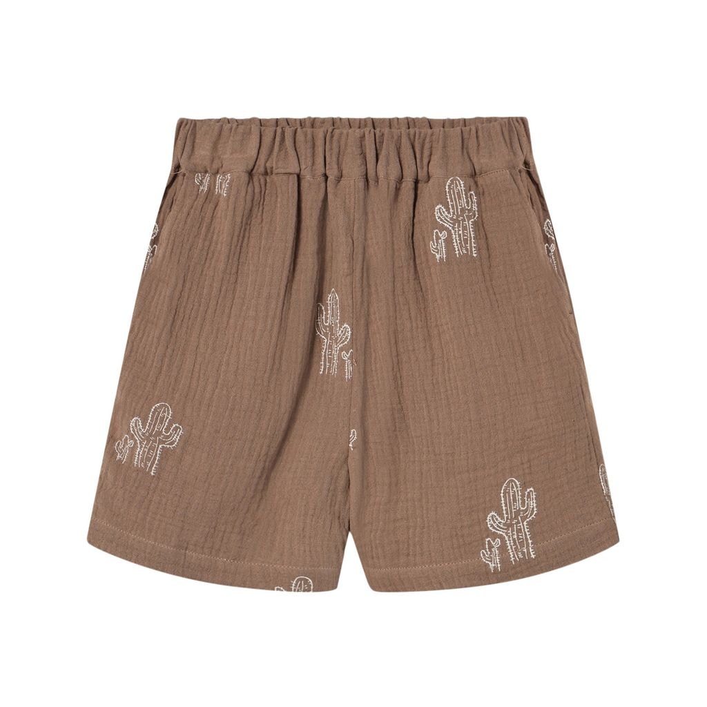 Hello Shorts Pine Bark Cactus Aop