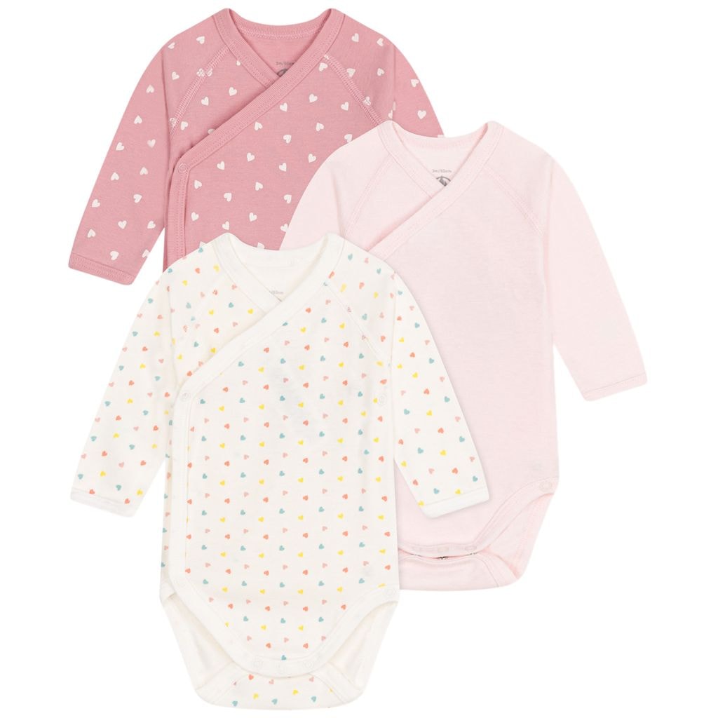 3-pak Baby-bodyer Rose Charme Marshmallow