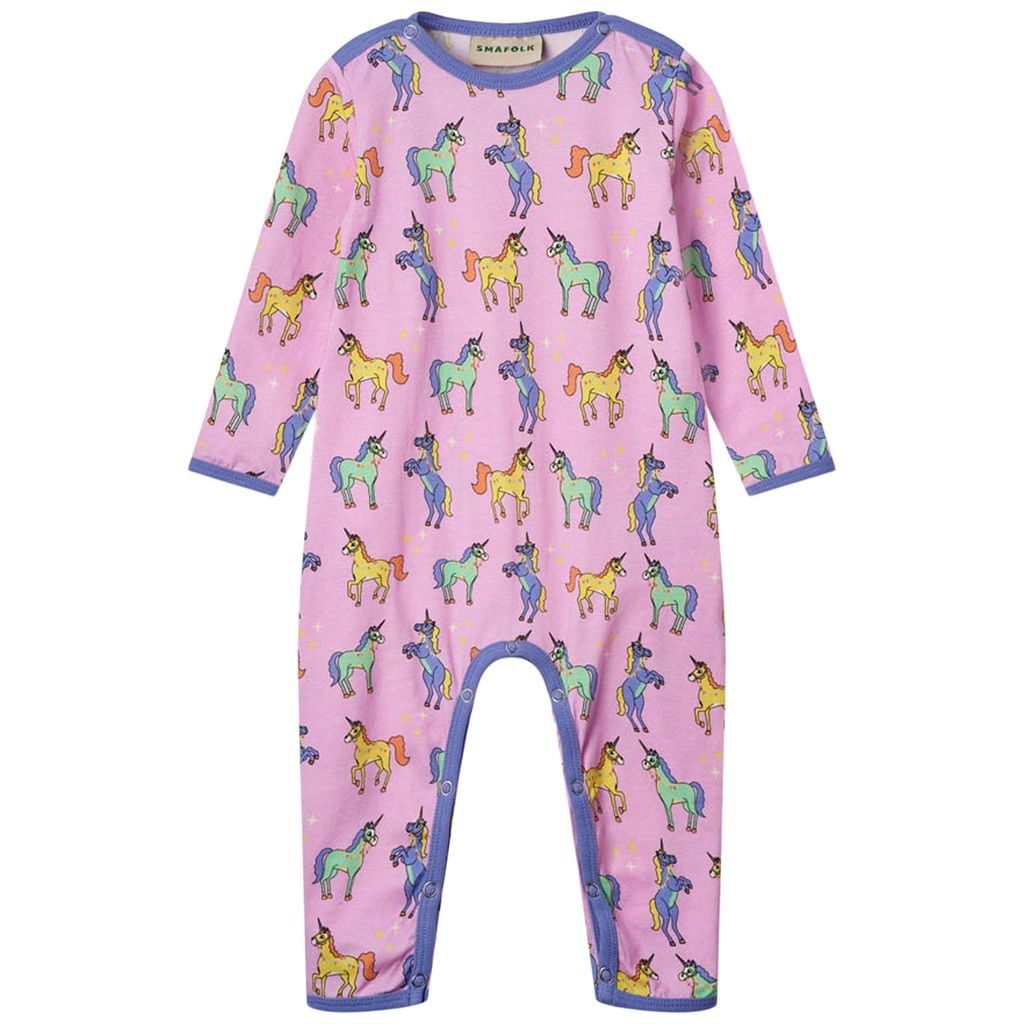 Unicorns Langærmet Onesie Pink Lavender