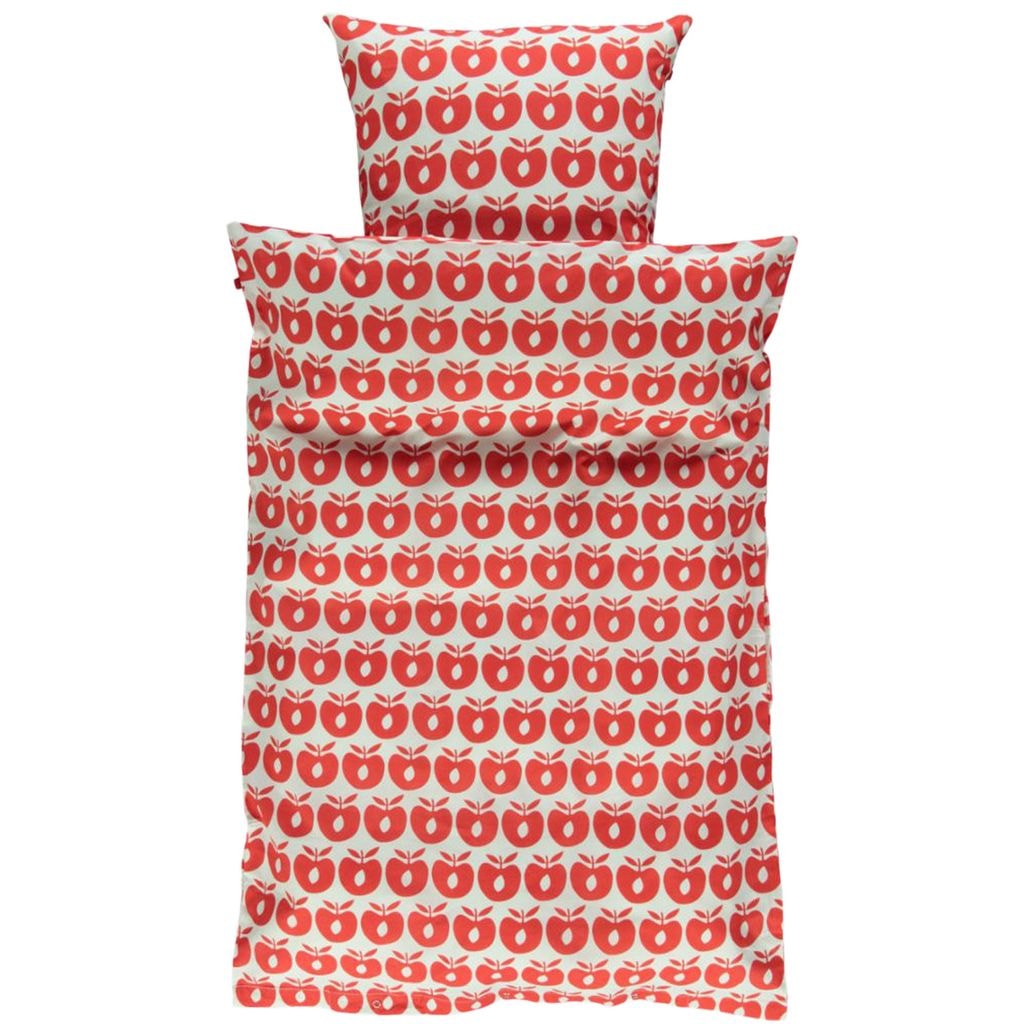 70x100 / 45 x 42 Mønstret Baby Sengetøy Sett Med Epler Rød