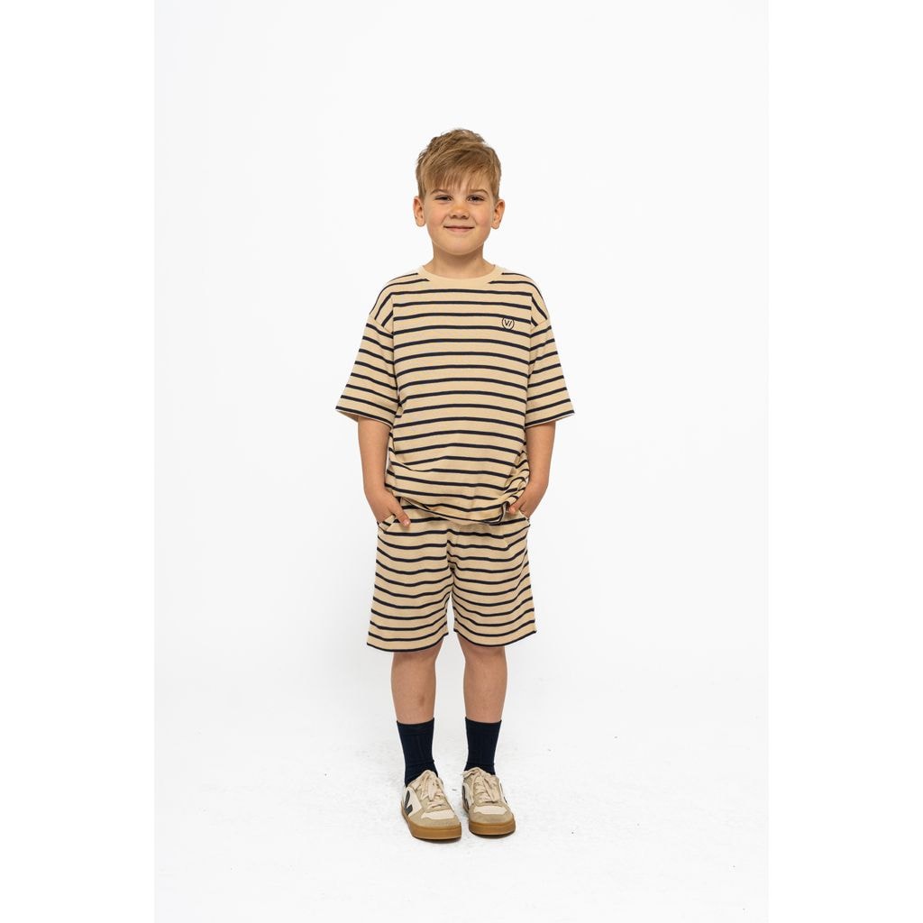 GOTS Nero Tee Mood Indigo Striped