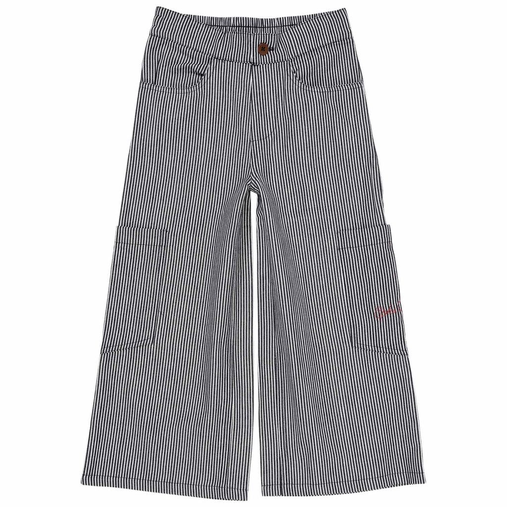 스트라이프 와이드 팬츠 Navy Stripe