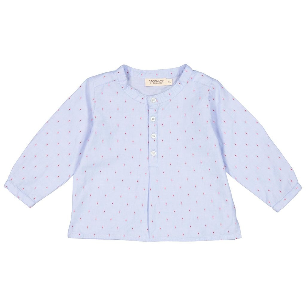 Totoro Polka Dot Blouse Blue Mist/Red Currant