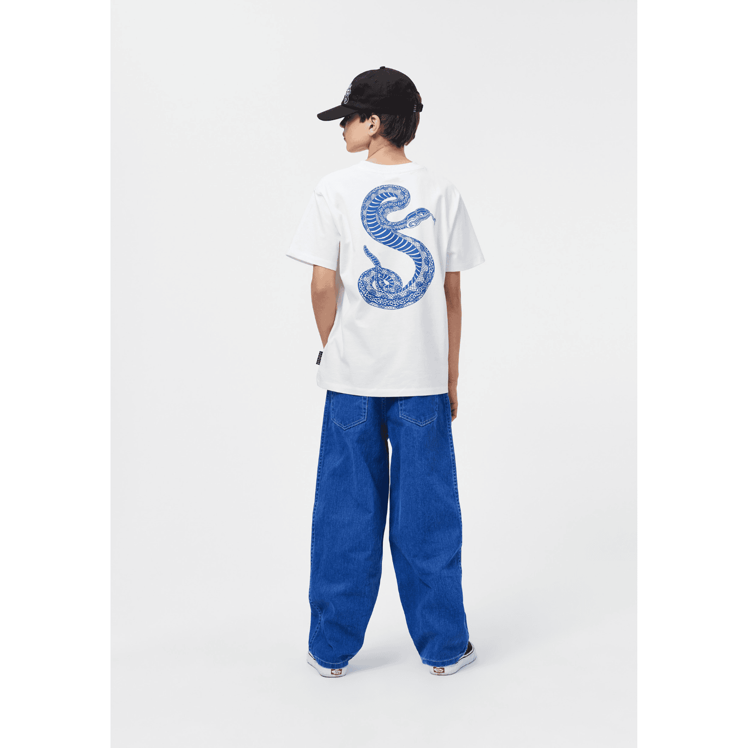 GOTS Rodney T-shirt Blue Snake