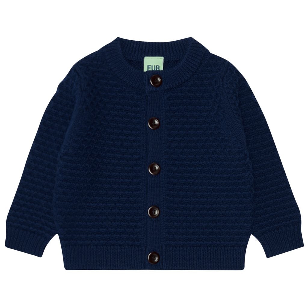 Strikket Babycardigan Marineblå