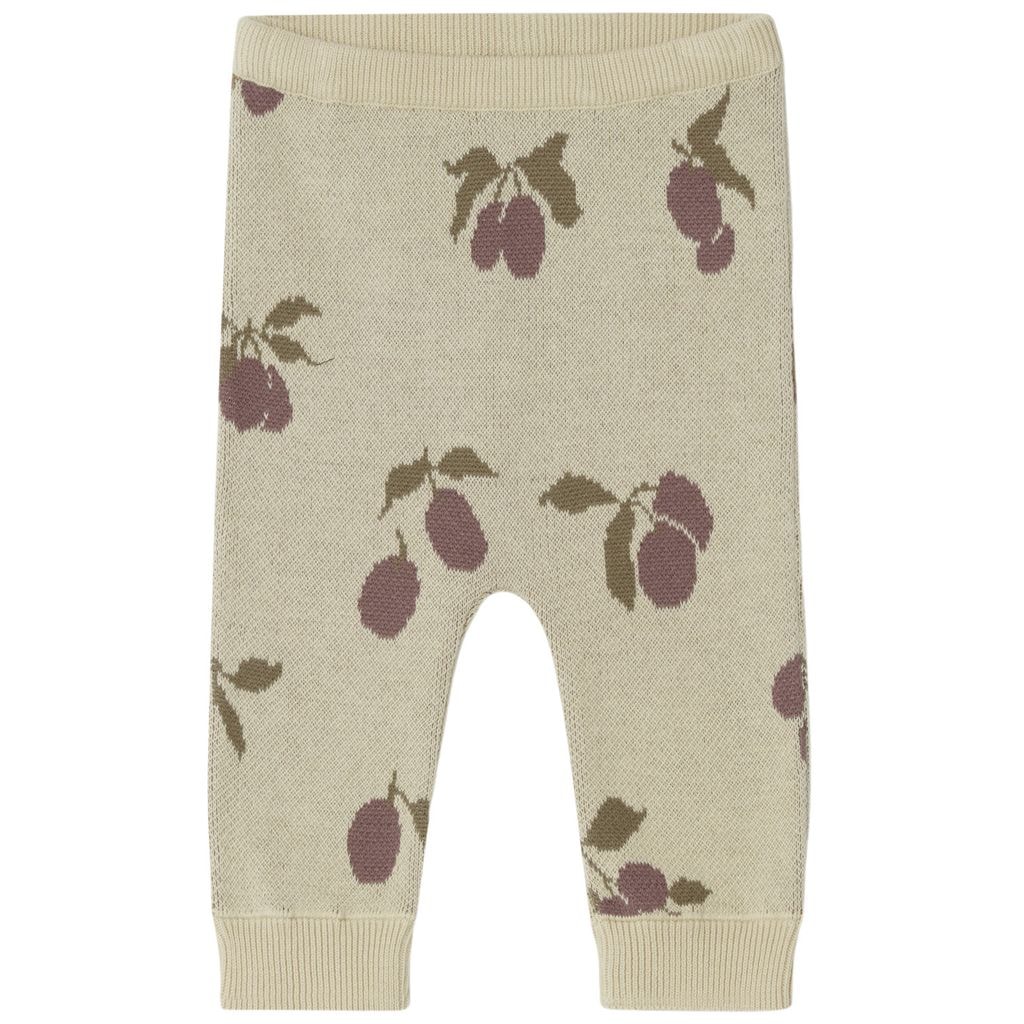 Intarsia Baby Pants Prune Beige