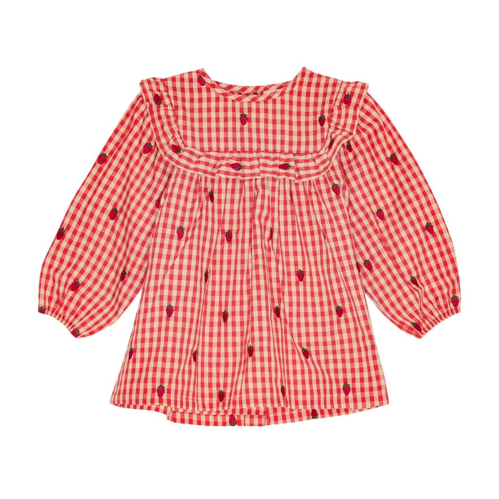 Molly Long-Sleeved Dress Berry Gingham