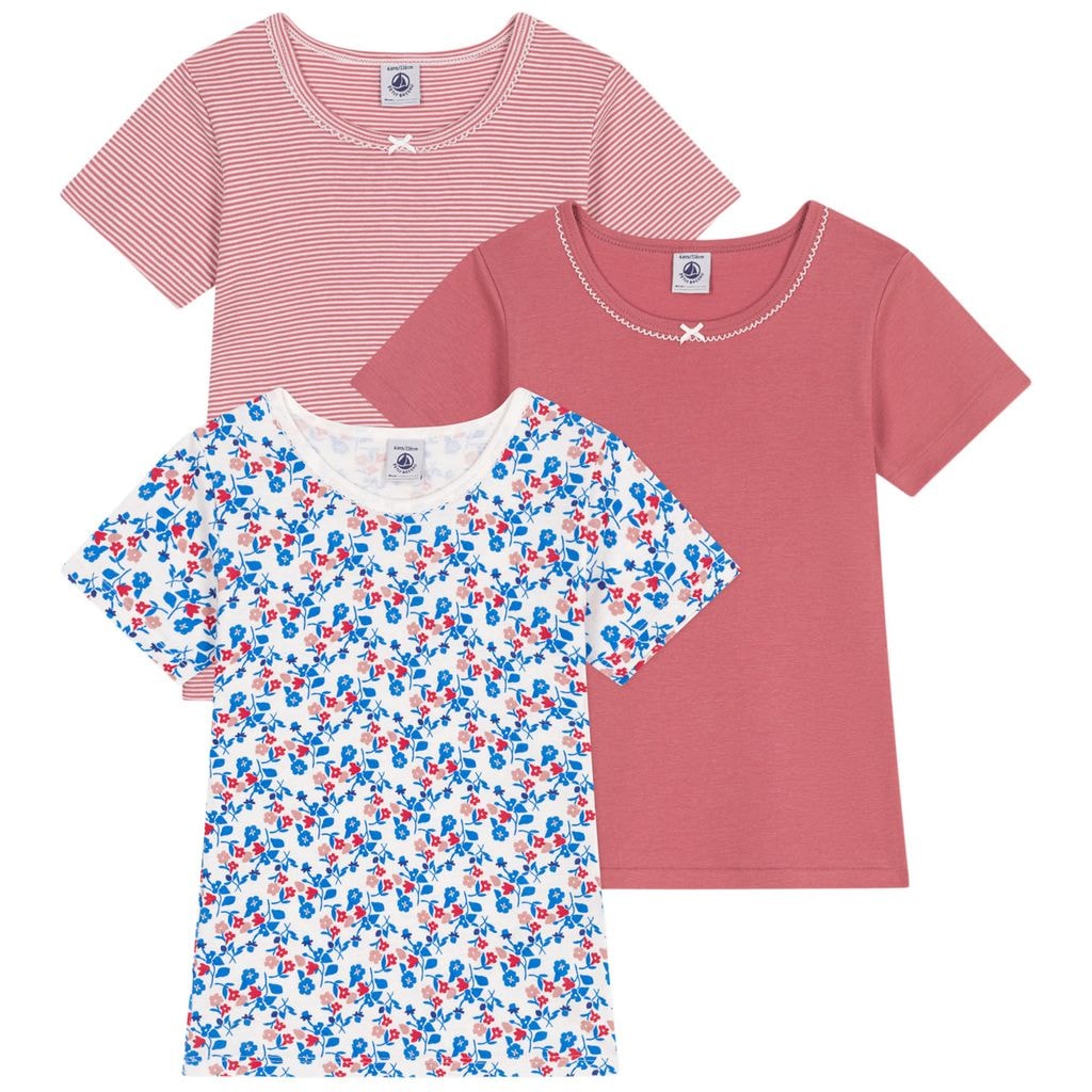 3-Pack Cotton T-Shirts Rosewood Marshmallow