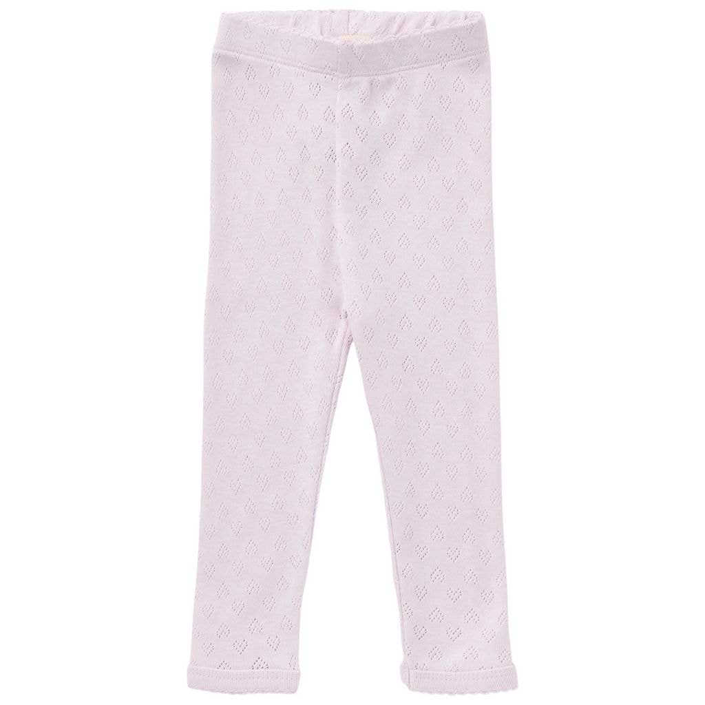 GOTS Heart Pointelle Leggings Lavender