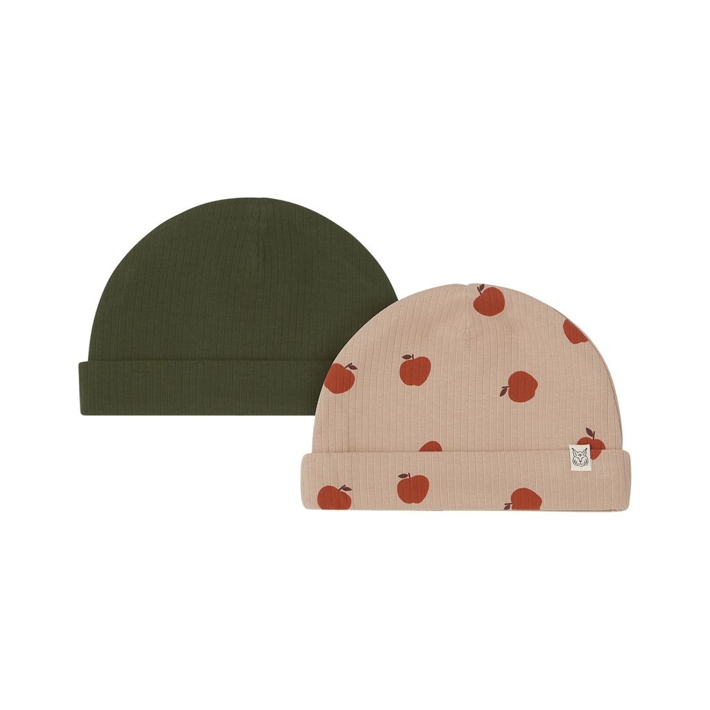2-Pack GOTS Detroit Mössor Sand Apple/Dark Green