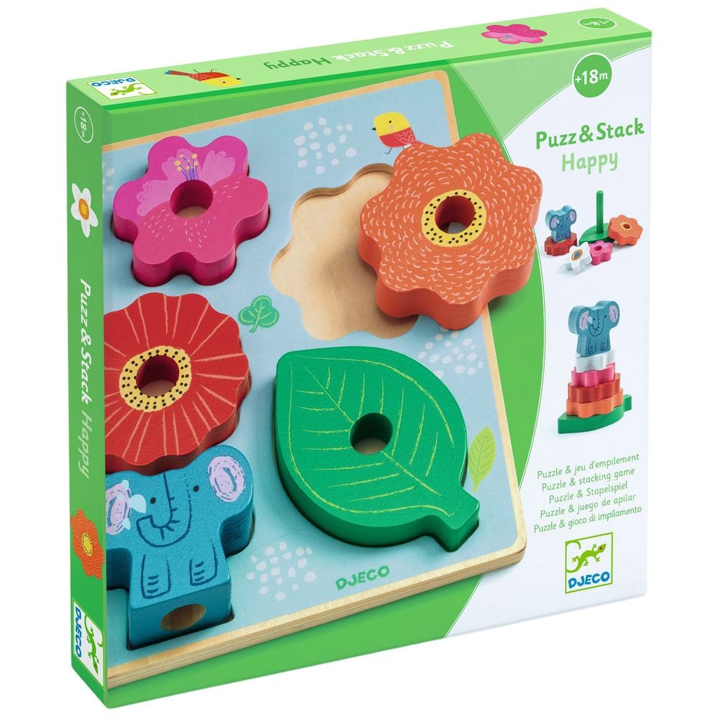 Puzz & Stack Happy 2-in-1 Relief Puzzle And Stacking Toy