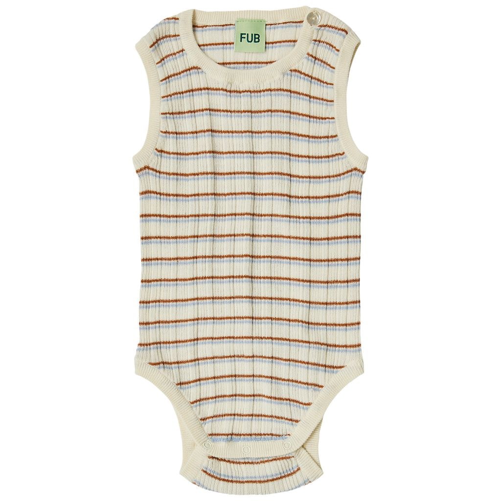 Striped Baby Body Ecru/Rust/Cloud