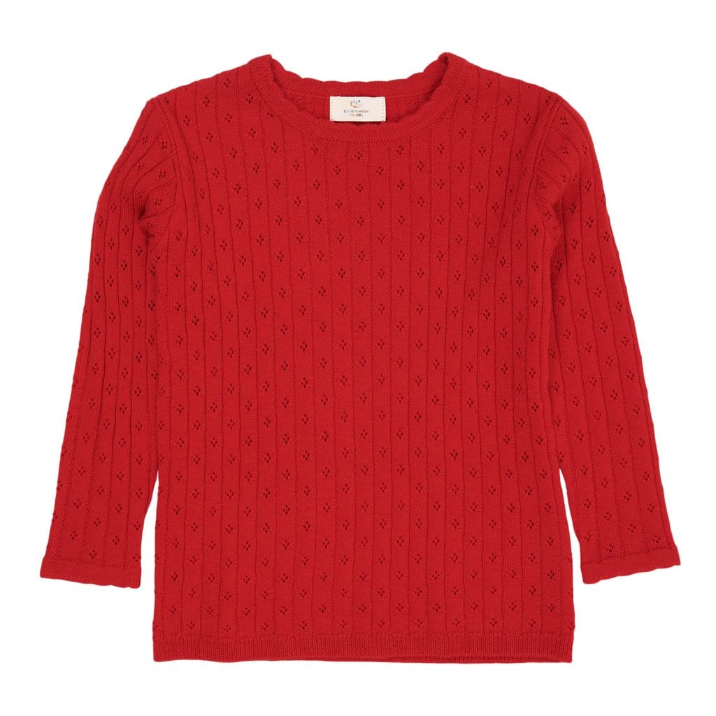 Merinovillainen neulepusero Red