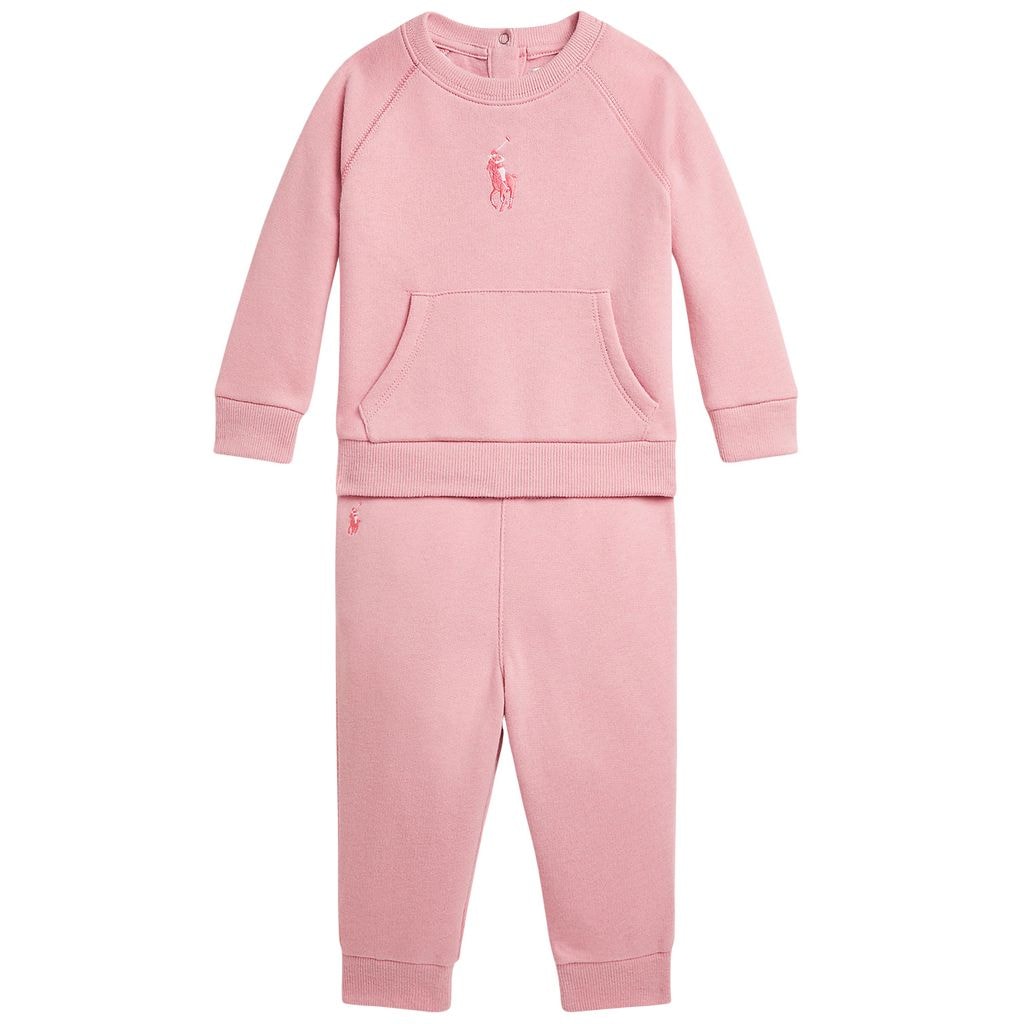 Baby Set With Sweatshirt And Sweatpants Tickled Pink