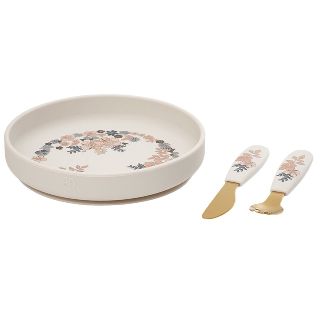 Tallrik Med Bestick Garden Blue