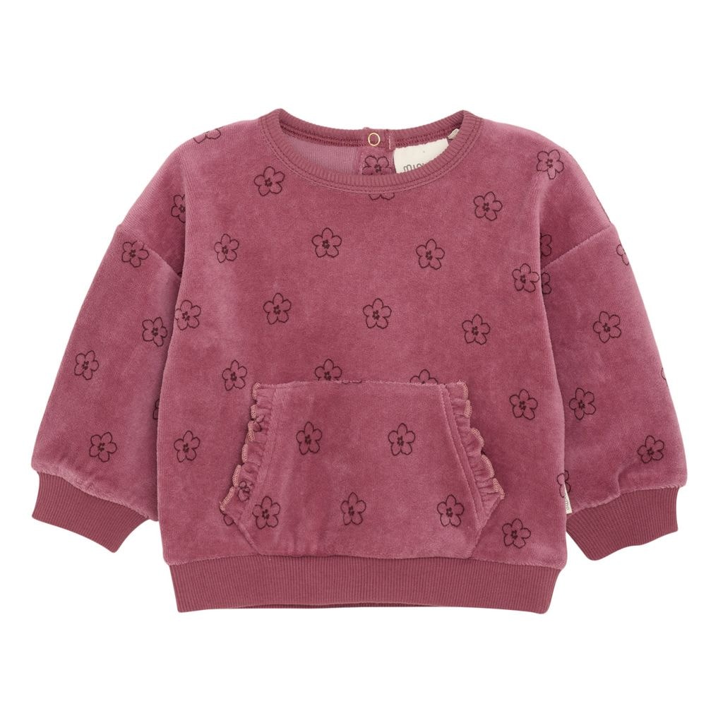 Velour Sweatshirt in Deco Rose