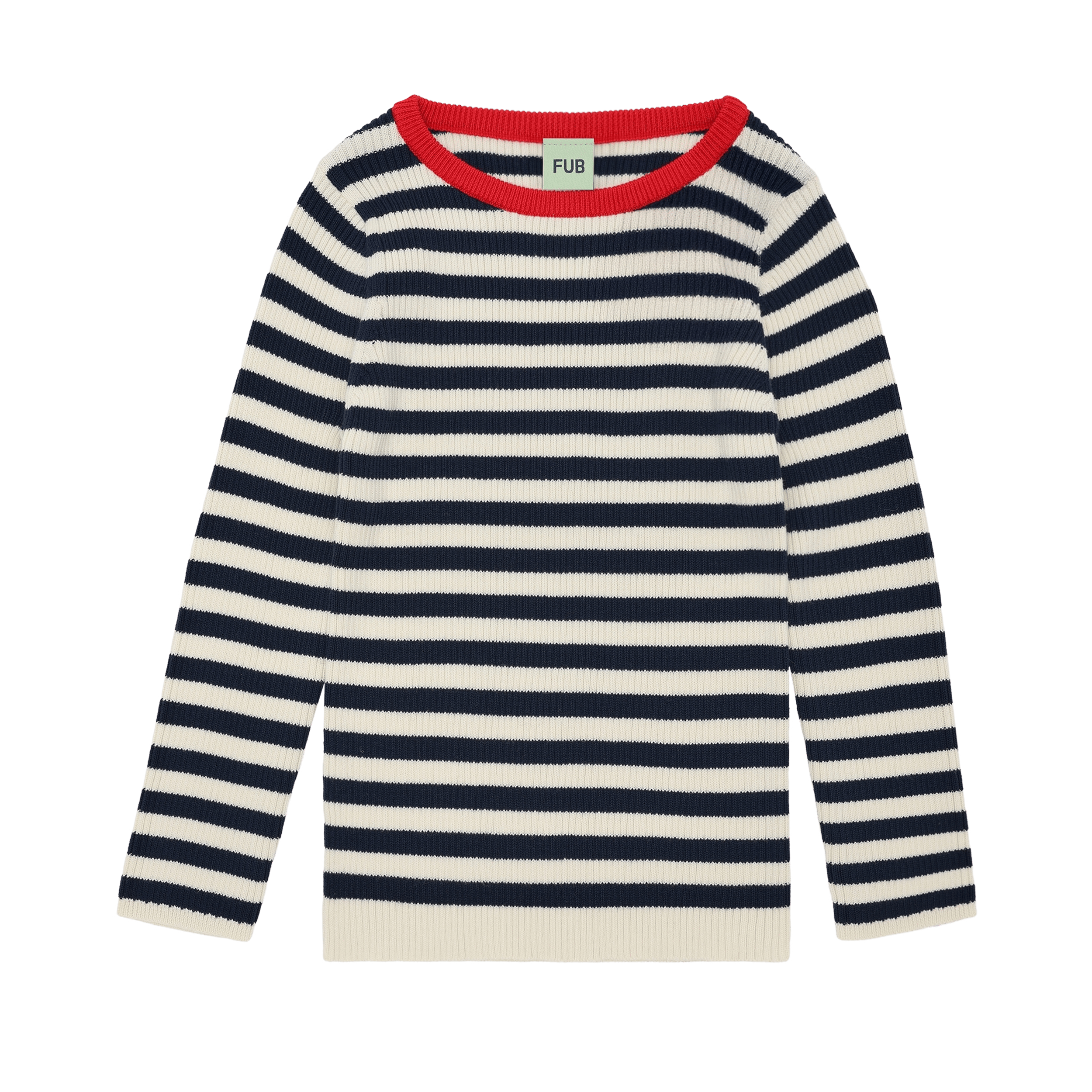 Rib Blouse Ecru/ Dark Navy 