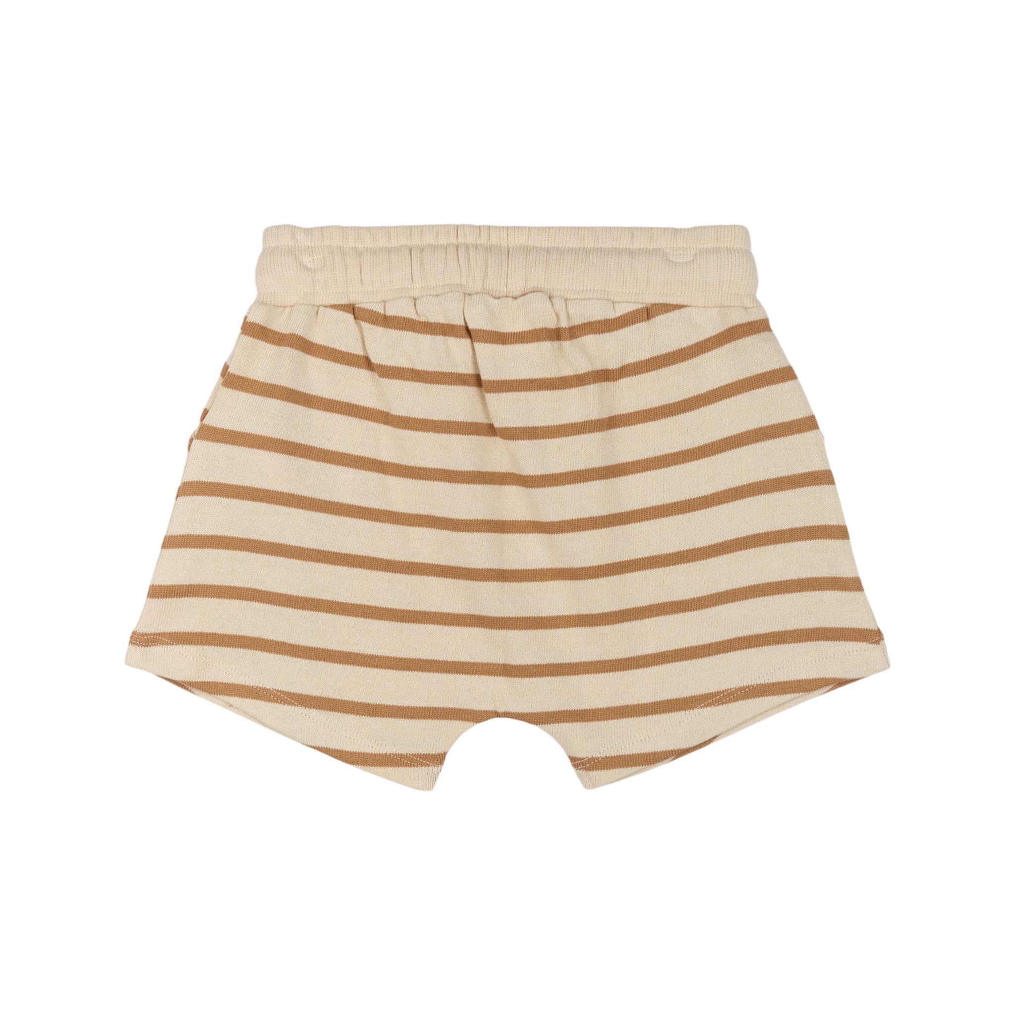GOTS Nat Uni Shorts Indian Tan Striped
