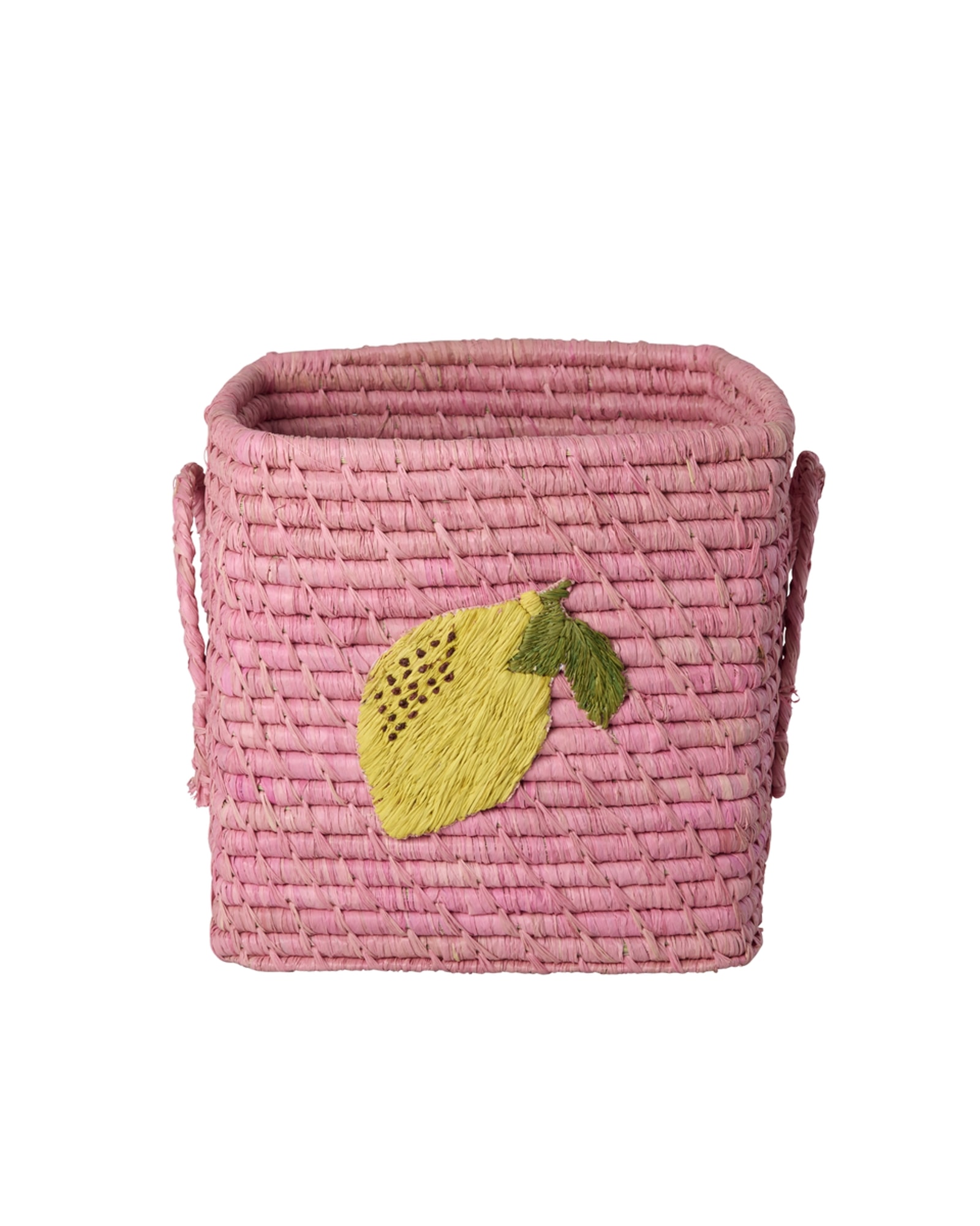 Liten Raffiakorg Med Handtag Pink 