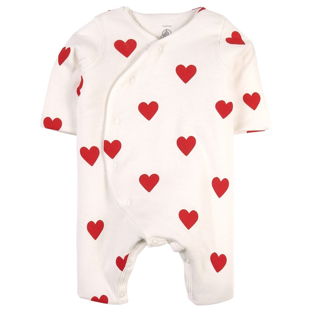 Heart Printed One-piece Cream