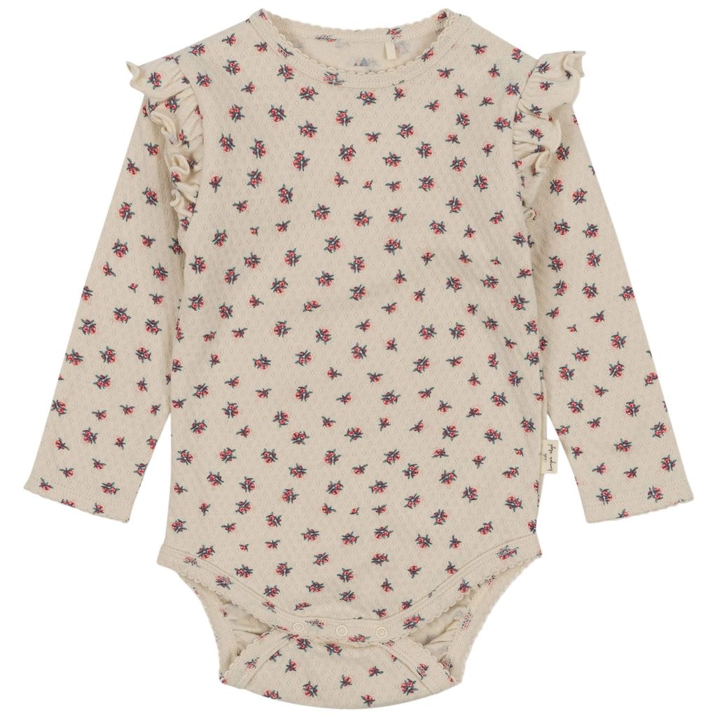 GOTS Sui Blomstret Babybody Peonia Rose