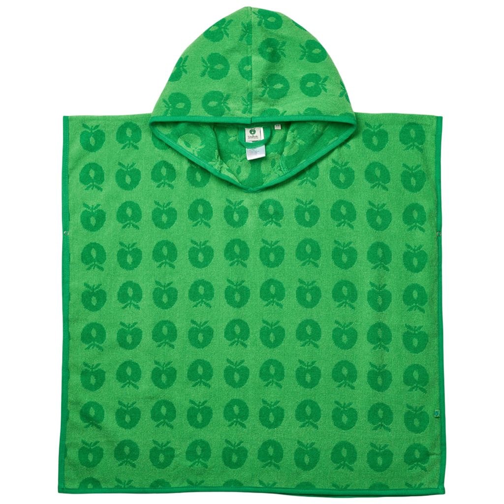 Mønstret Bath Poncho Med Æbler Grøn