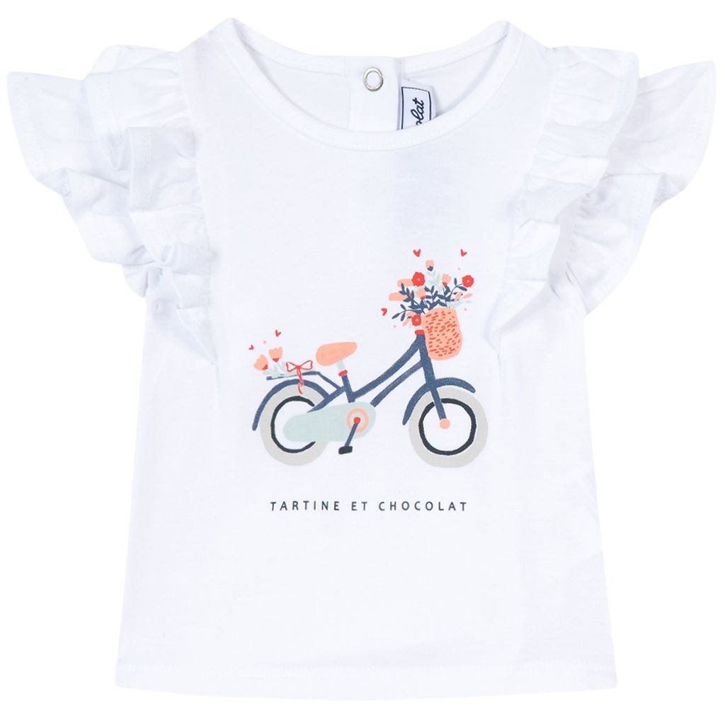 Baby T-Shirt With Ruffles White