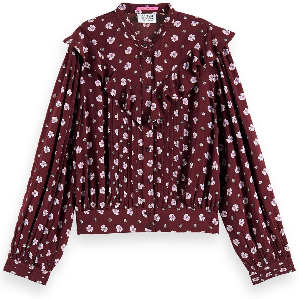 Floral Ruffled Shirt Combo P