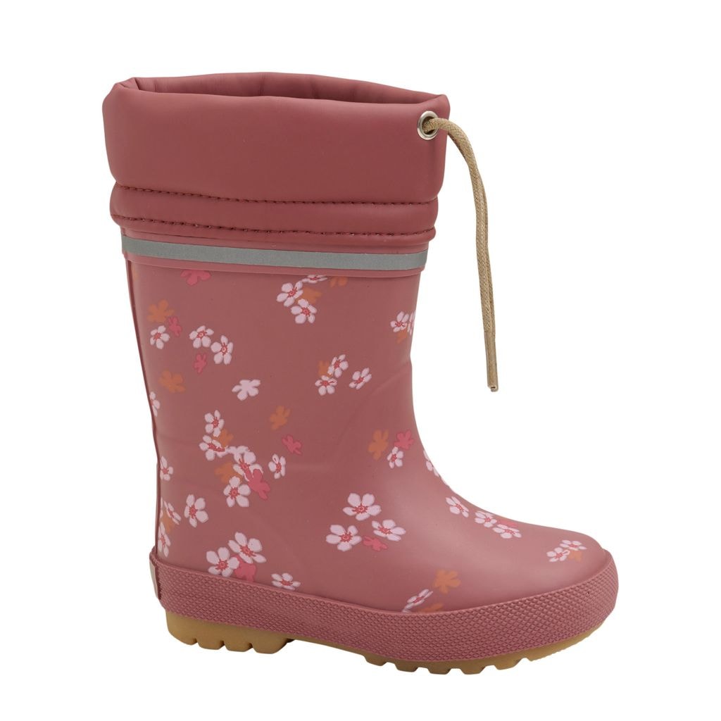 Floral Lined Rain Boots Apple Butter