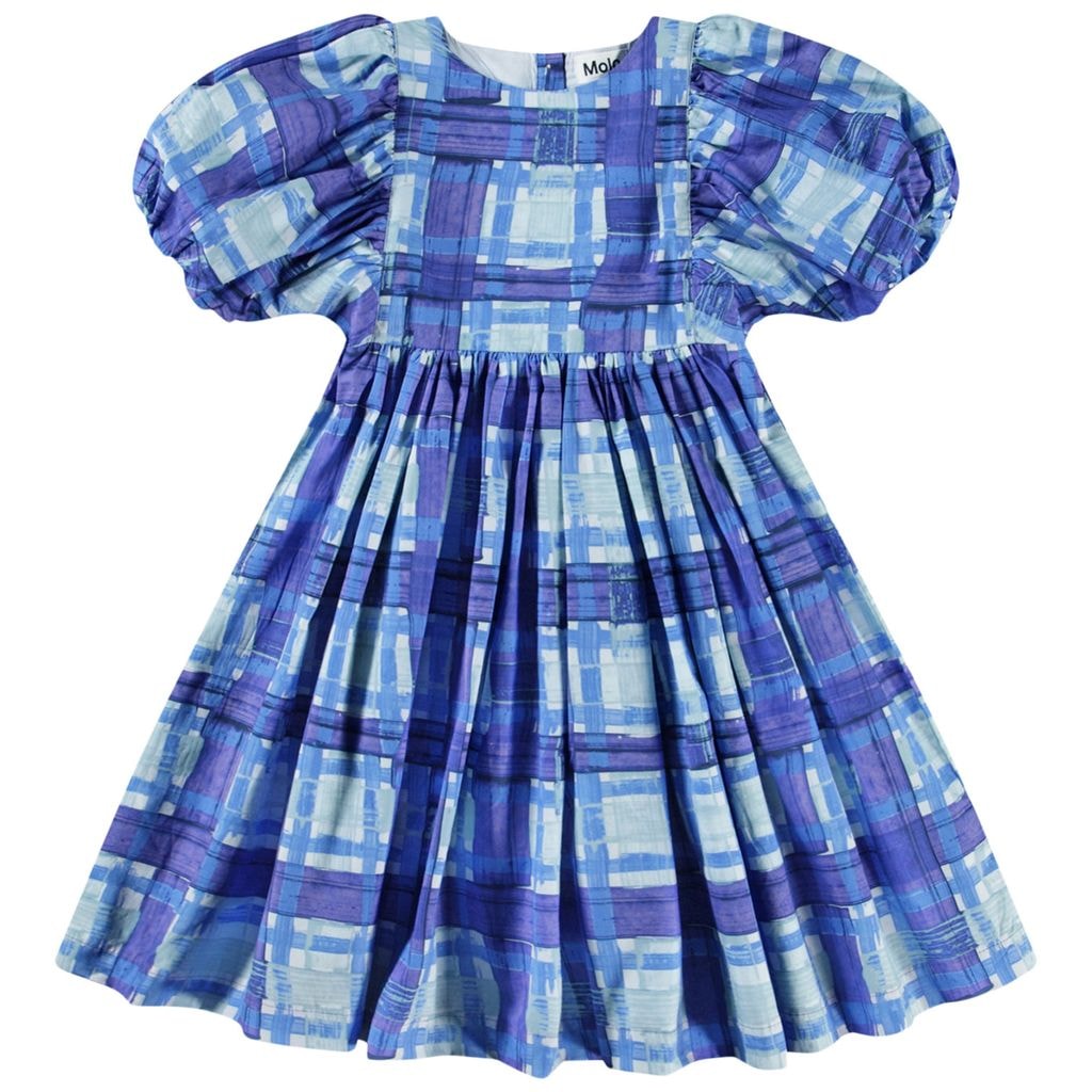 Calyita Short-Sleeved Dress Blue Checks