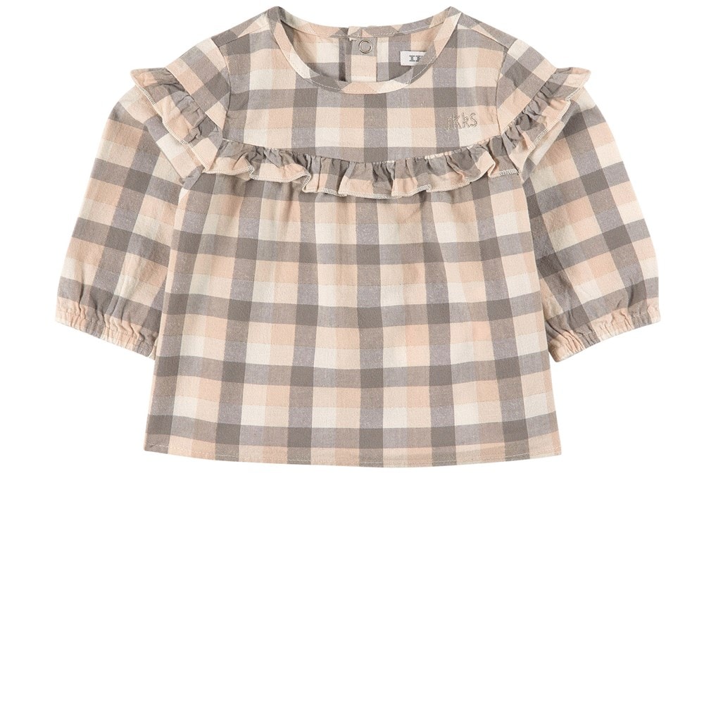 Rutig Blus Ecru