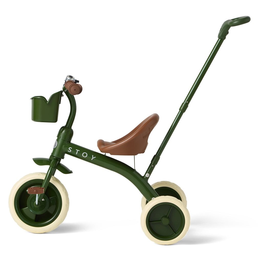 Vintage Tricycle With Parent Handle Army Green