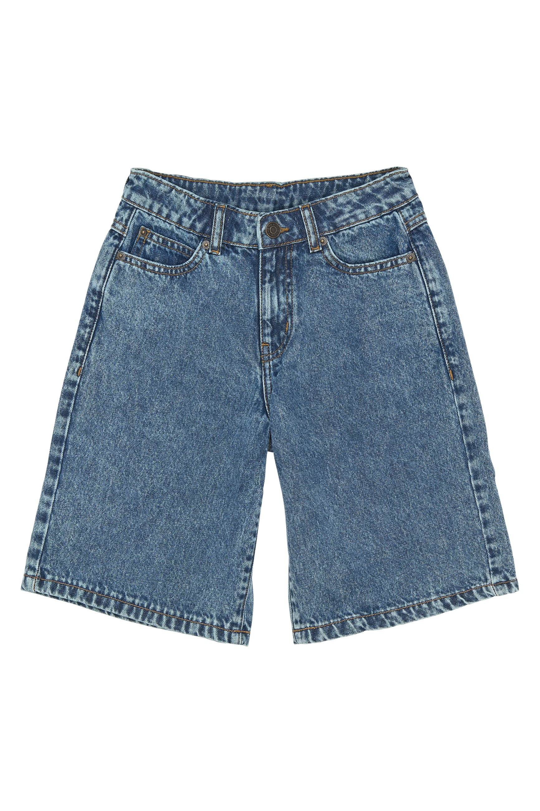 Svende Långa Jeansshorts Med Baggy Passform Light Blue Denim