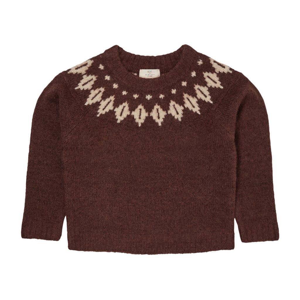 Strikkegenser i Dark Brown og Cream