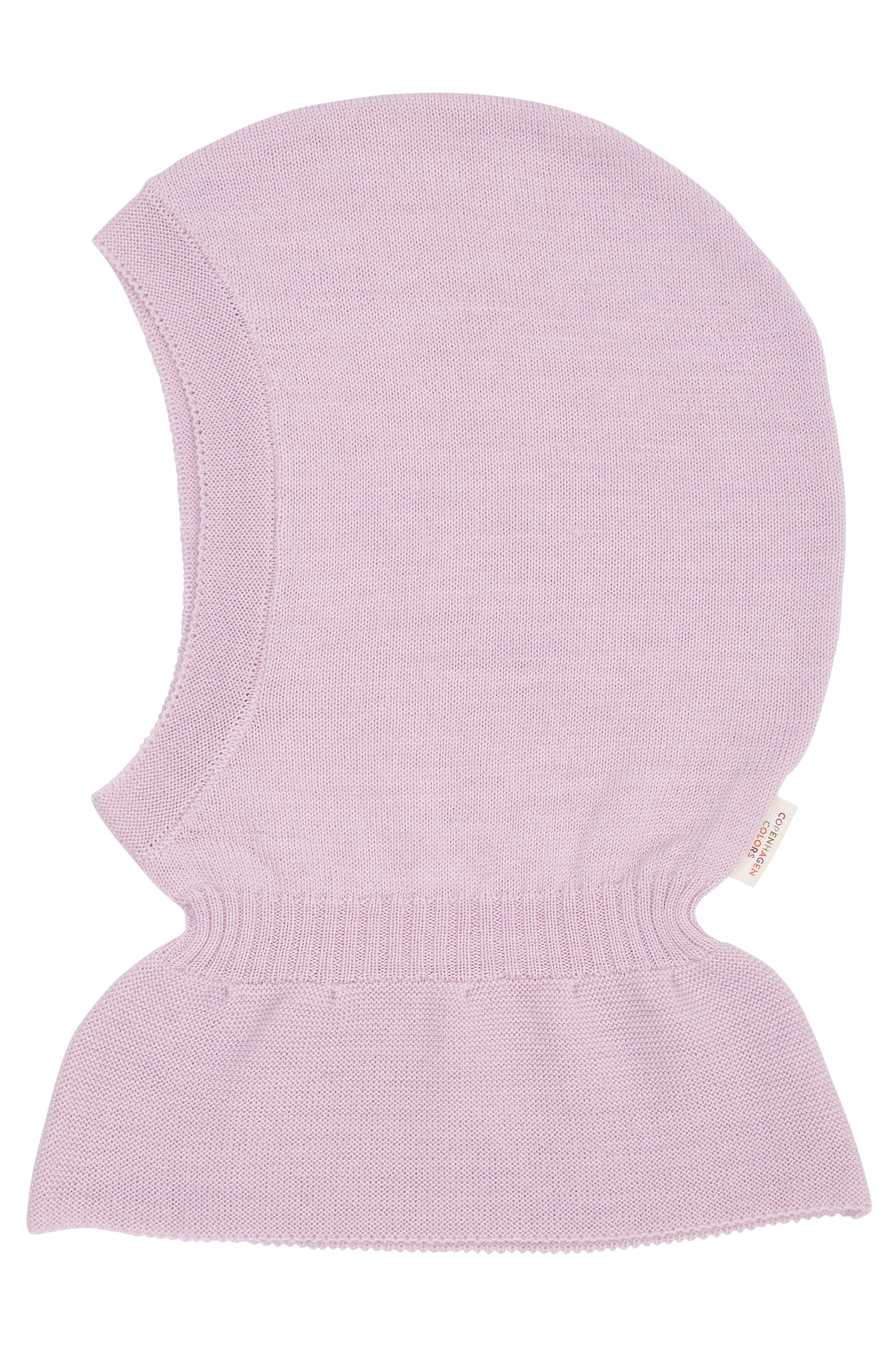 Strikket Merino-balaclava Med Flæser Lavender